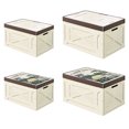 thumbnail image 5 of Yuarrent Caja de almacenamiento plegable para exteriores de PP con gran capacidad para organizar alimentos, utensilios de cocina y ropa. Es Kits de desorden para acampar Beige Regular Grande, 5 of 5