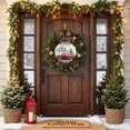 thumbnail image 4 of Welcome Sign for Front Door, Merry Christmas Round Metal Wall Art Wreaths, Xmas Tree Truck Balls Gifts Grey Wood Outdoor Indoor Wall Hanging Sign for Porch Decor Housewarming Gifts 7.9 Inch, 4 of 8