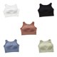 thumbnail image 4 of Sonducket Camiseta sin mangas elástica transpirable para el pecho, carpeta de cuello redondo, carpetas de pecho seco para mujer, para correr, Prendas para la parte del cuerpo Negro, 4 of 6
