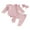 Pink, variant on Suealasg Infant Girl Fall Outfits 3 6 12 18 Months Long Sleeve Crew Neck Floral Ribbed Romper +Long Pants +Headband Newborn Baby Girl Casual Autumn 3Pcs Clothes