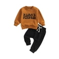 thumbnail image 1 of Infant Boys 2PCS Pants Sets Long Sleeve Letter Print Tops and Drawstring Pants Sets, 1 of 8