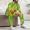 thumbnail image 7 of Honeii Avocado Keep Calm Pattern Mens Pajamas Set,2pcs Men's Lounge Long Sleeve Sleep Shirt and Pajama Bottoms Sleepwear Set,Mens Pjs Sets-Medium, 7 of 7
