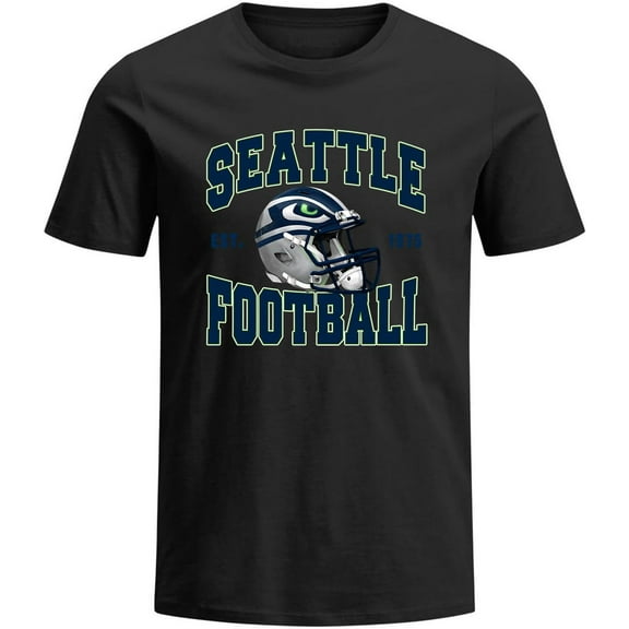 Seattle City T-Shirt for Men Short Sleeve Vintage Printed Apparel Tshirt Football Sports for Adult