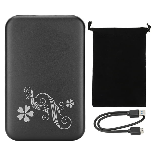 Carcasa para disco duro de 2,5 pulgadas, USB 3.0, compatible con 3 TB, transmisión de 5 Gbps, carcasa de aleación de aluminio, Plug and Play, color negro.