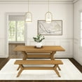 thumbnail image 6 of Plank+Beam Solid Wood Verso Dining Bench, 60" Entryway Bench, Minimalist Room Bench, Pecan, 6 of 8