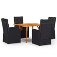 thumbnail image 1 of vidaXL 5 Piece Garden Dining Set Black, 1 of 5