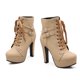 thumbnail image 4 of Zapatos de mujer Cálidos con cordones Tacón súper alto Tacón grueso Punta redonda Hebilla de cinturón Botas de tubo medio Wmkox8yii hfjk1062, 4 of 4
