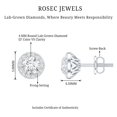thumbnail image 4 of Rosec Jewels Lab Grown Diamond Halo Earrings - Round Studs Earrings for Women - EF-VS Quality - Ready to Gift, 925 Sterling Silver, 4 of 5