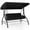 Black, variant on Costway 3-Seat Patio Swing with Canopy with Removable Cushions & Side Pockets Stand Red
