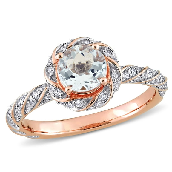 Everly Women's Aquamarine 14k Rose Gold Ring