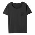 thumbnail image 3 of Camiseta para mujer con cuello redondo, ropa deportiva suave, camisetas de verano para playa, calle, camping M, 3 of 8