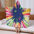 thumbnail image 5 of Colorful Paint Burst Pattern Hooded Bath Towel，50"x30" for Ages 3 To 12 Kids, Quick Dry Lightweight Soft Microfiber Hood Beach Towel Cover Up for Kids, 5 of 7