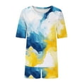 thumbnail image 6 of Chbgutlmr Summer Outfits for women 2 Piece Crewneck Short Sleeve Tops Elastic Waist Shorts Tie-Dye Comfy Lounge Sets, 6 of 6