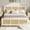 White, variant on 4 EVER WINNER Queen Bed Frame, Queen Size Bed Frame with Natural Rattan Headboard and Footboard, Rattan Bed Frame for Bedroom, No Box Spring Needed, White