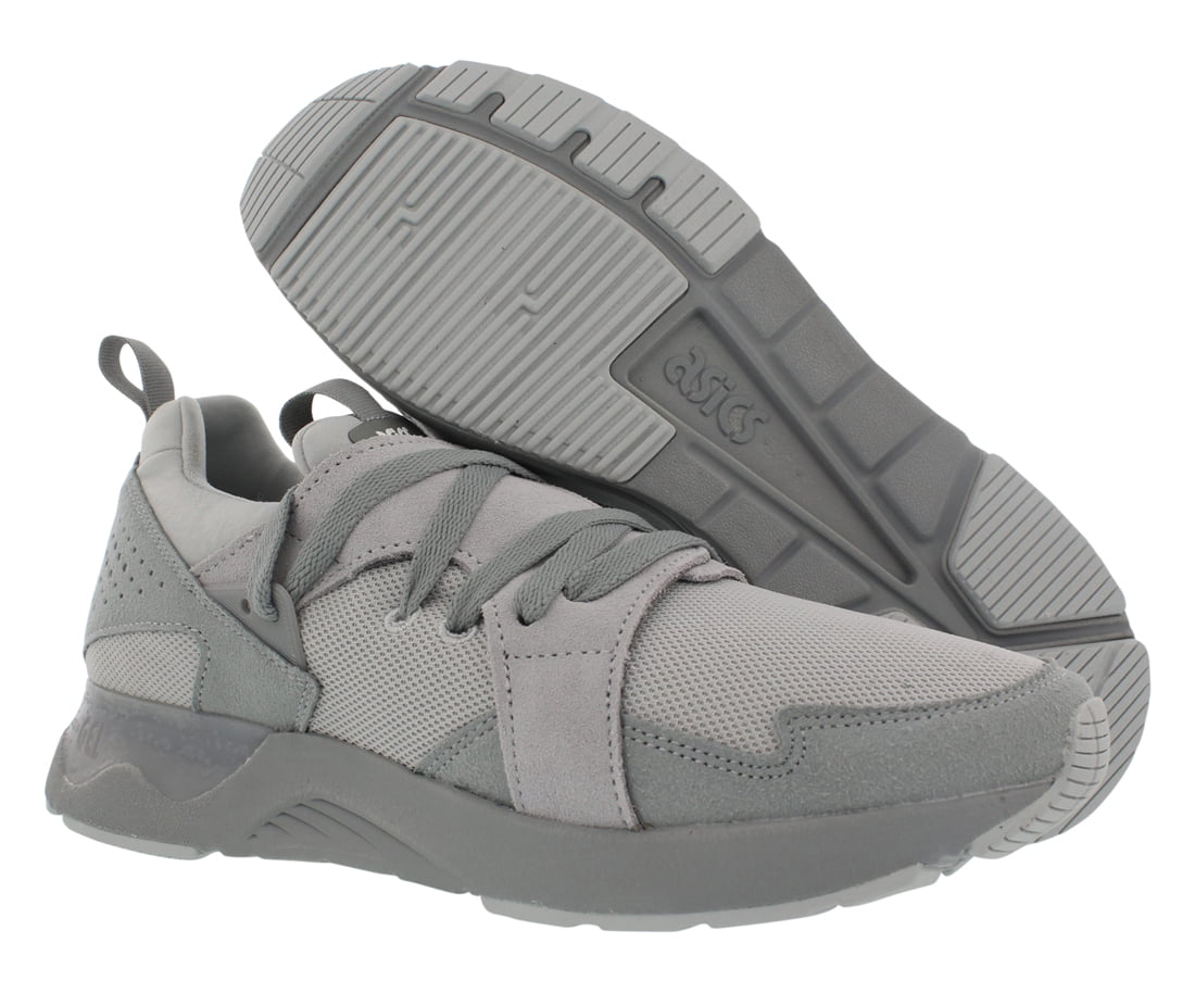 asics mid grey suede mesh knit gel lyte trainers