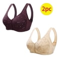 thumbnail image 2 of ameIAEA 2 Pcs Women Front Closure Bras Push Up Button Bra Full Coverage No Underwire Everyday Bra, 2 of 3
