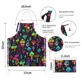 thumbnail image 7 of Colorful Mushroom Star Black Pattern Apron-Garden Aprons for Women with Pockets-Cotton Linen Waterproof Kitchen Cooking Gardening Aprons Adjustable for Kitchen,Cooking,BBQ and Salon 33x27 Inch, 7 of 7