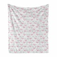 thumbnail image 1 of Airplane Soft Flannel Fleece Throw Blanket, Pink Airships with Clouds in Blue Tones Doodle Kids Journey, Cozy Plush for Indoor and Outdoor Use, 70" x 90", Pale Blue Navy Blue, by Ambesonne, 1 of 6