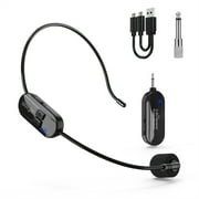 2.4G Wireless Microphone Headset Mic 50M Range for Speaker Voice Teaching Yoga