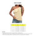 thumbnail image 4 of Top de un hombro para mujer, Top de verano con ojales y volantes, sin mangas, Color puro, 4 of 8