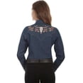 thumbnail image 2 of Scully PL-872-DEN-S Womens Rose Embroidered Long Sleeve Pearl Snap Western Shirt, Denim - Small, 2 of 2