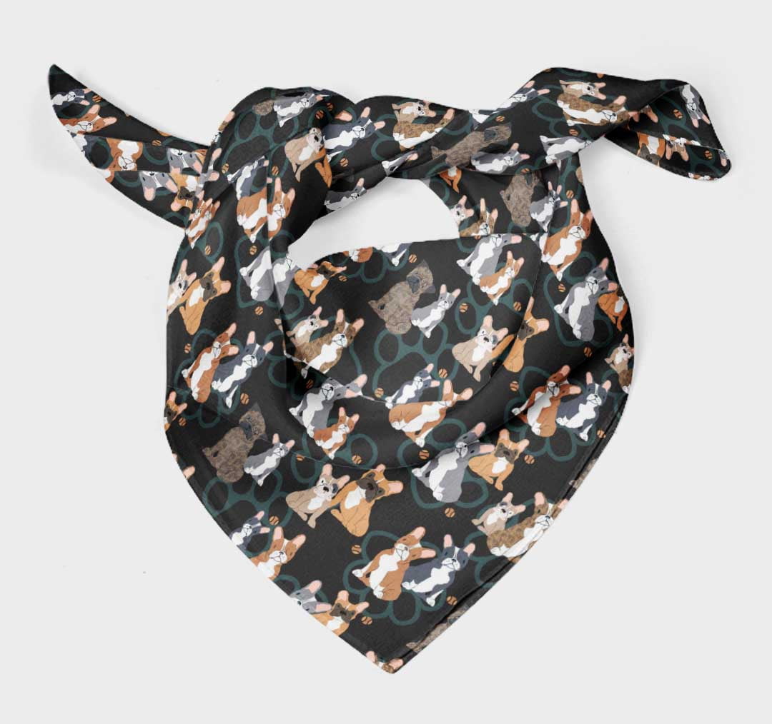 Bimba Gray Dogs & Paw Dog Pure Silk Printed Head Bandanas Summer Neck Wrap Scarf 40 x 40 Inches