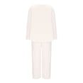 thumbnail image 4 of Lovskoo Women's Cute 2 Piece Pajamas Outfit Fuzzy Fleece Solid Color Pajama Set Soft Warm Sleepwear Loungwear C-Beige, 4 of 7