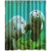 MOHome Manatee by Manatee Shower Curtain Waterproof Polyester Fabric Shower Curtain Size 60x72 inches