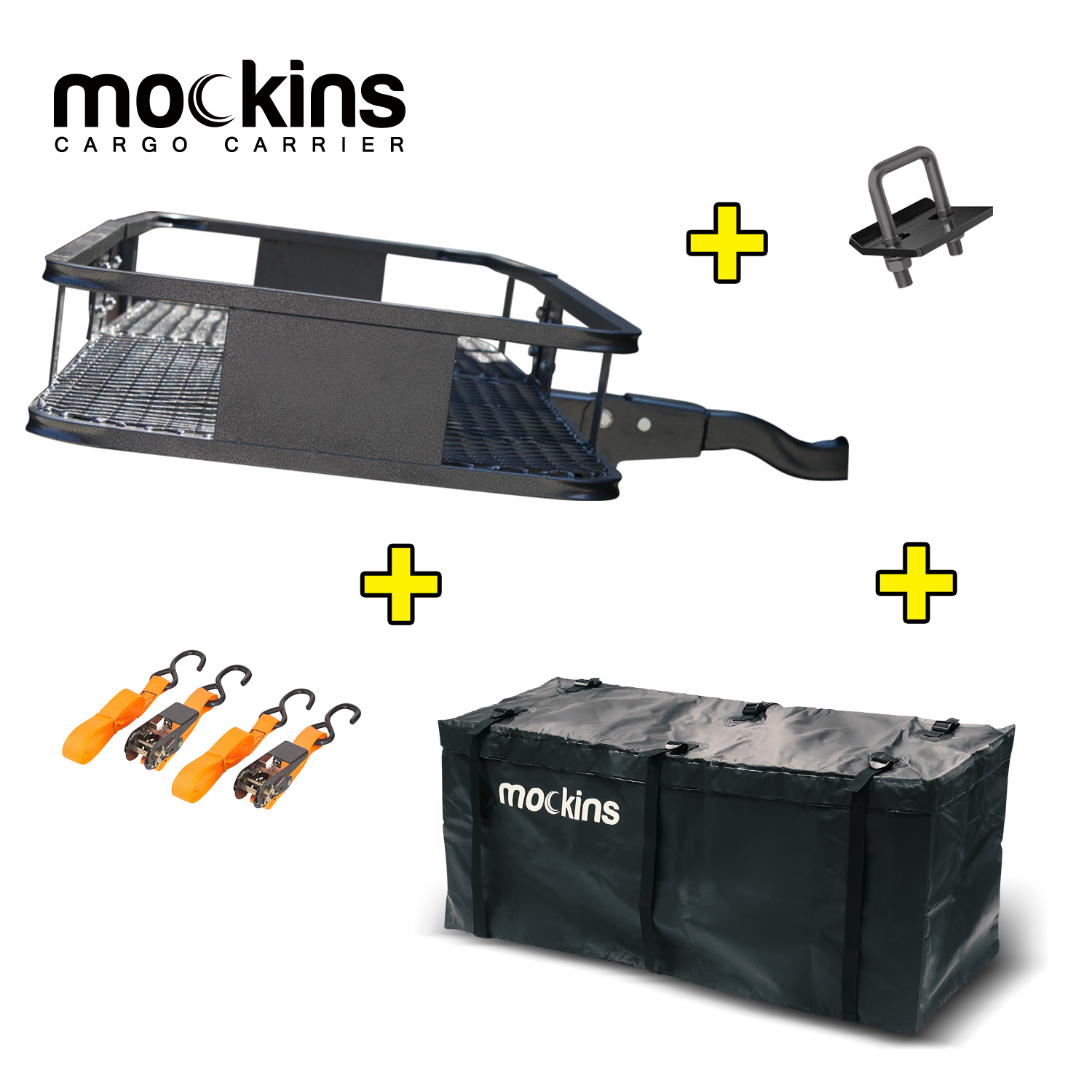 Mockins Hitch Mount Cargo Carrier 60" x 20" x 6" Foldable Walmart