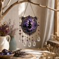 thumbnail image 4 of Halloween Crystal Wind Chime, Lightweight Acrylic Build, Silent Swaying Beads, Spooky Motif, Easy Window Wall Hanging (Witch), 4 of 7