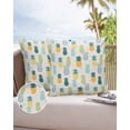 thumbnail image 6 of Pack of 2 Outdoor Pillow Covers, Summer Blue Green and Yellow Pineapple Waterproof Square Throw Pillowcase Cushion Decorative Pillow Covers for Couch Patio Tent, 24x24 in, 6 of 6