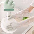 thumbnail image 4 of Non-slip Durable Thick Household Scrubber Cleaning Gloves Kitchen Clean Tool Dishwashing Gloves 1, 4 of 8