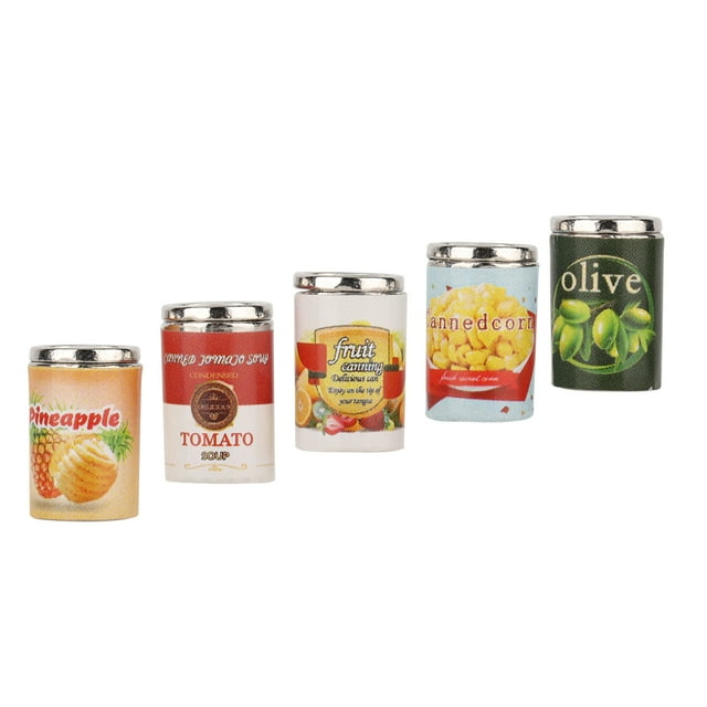 Latas de frutas en miniatura BuyWeek 5 piezas para casa de muñecas