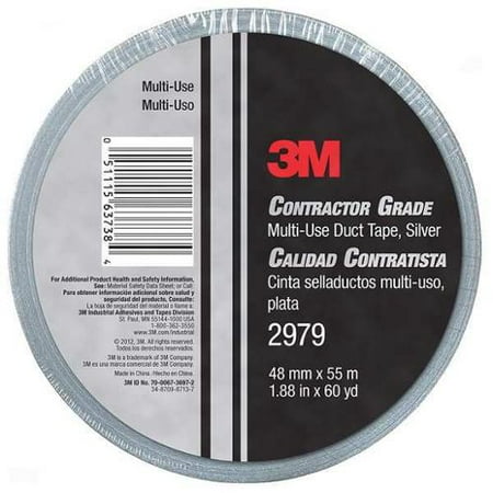3M 2979 Duct Tape,Gray,60 yd.L x 1-57/64 in.W G3317776