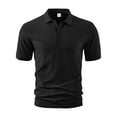 thumbnail image 4 of Generic Men's Polo Shirts Short Sleeve Soft Cotton Pique T-Shirts 3 Buttons Classic Fit Casual Performance Golf Shirts, 4 of 6