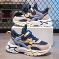 thumbnail image 3 of Toddler Boys Lightweight Running Shoes Casual Non Slip High Top Basketball Shoes Stylish Comfortable Platform Athletic Shoes Blue Size 6 Big Kids, 3 of 5