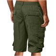 thumbnail image 6 of JIUKE Mens Shorts Knee Length Cargo Shorts High Waisted Fitted Solid Color Outdoor Hiking Shorts with Pockets, 6 of 7