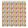 thumbnail image 2 of Ambesonne Floral Shower Curtain, Pointed Flowers Bird Leaves, 69"Wx70"L, Dark Magenta Multicolor, 2 of 4