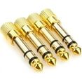 thumbnail image 2 of (4-Pack) 6.35mm to 3.5mm Audio Jack Adapter, Gold Plated (1/4 inch) Male to (1/8 inch) Female Stereo Audio Connector for for Speaker, Headphone, Guitar, Digital Piano, 2 of 5