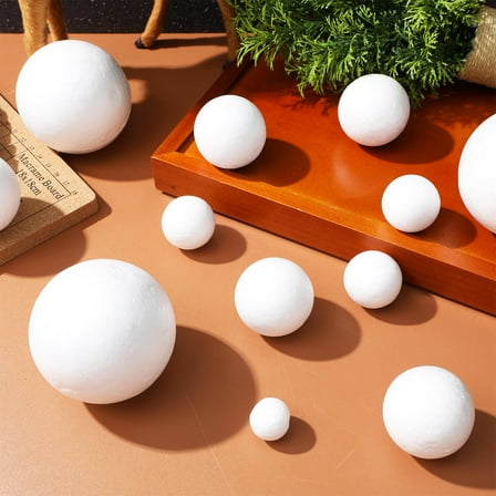 PAMINGONO Craft Polystyrene Balls Foam Ball White 260 Pcs For Christmas Tree Ornaments