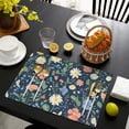 thumbnail image 4 of Pioneer Flower Floral Print Pattern Summer Placemats Table Placemats Set Of 4-Linen Kitchen Washable Placemats Table Mats 12x18 Inch Non-Slip Heat Resistant, 4 of 5