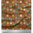 thumbnail image 1 of Soimoi Tissu Popeline Coton Vert Astérisque & Baies Fruits Imprimé 1 Yard 42 Pouces de Large, 1 of 5