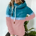 thumbnail image 4 of Women's Color Matching Pullover Hoodies Sweatshirt Pullover Turtleneck Tops Athletic Womens Sweatshirt Snap Hoodie Thick Womens Hoodies Pullover Womens Sweatshirt Jacket Color Hoodie for Women Women, 4 of 6