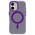 thumbnail image 3 of Magnetic Case for Apple iPhone 16, Compatible with Magsafe Ultra Slim Fit Rugged Hybrid Drop Protection Bumper Solid Color Case Cover for Apple iPhone 16, Purple, 3 of 6
