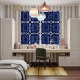 thumbnail image 6 of Curtains 63 Inch Length 2 Panels, Navy Blue Boho Grommets Window Treatment Curtain, Farmhouse Abstract Floral Aesthetic Thermal Curtains Drapes for Living Room/Bathroom, 6 of 9