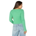 thumbnail image 3 of Celebrity Pink Long Sleeve Sweetheart Rib Top, Women's and Women's Plus, 3 of 4