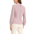 thumbnail image 3 of INSPIRE CHIC Chiffon Shirt for Women Work Office Mock Neck Long Sleeve Blouse XL Pink, 3 of 6