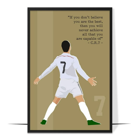 LOLUIS Inspirational Quotes Wall Art, Sports Motivational Art Print Decor Gifts for Home Office, Soccer Superstars Poster (Unframed 8"x12")