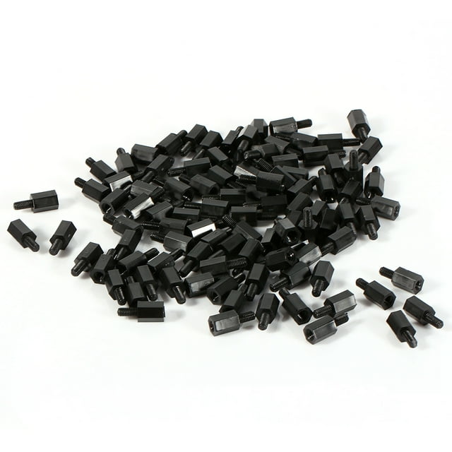 100 piezas M2 M3 M4 plástico nailon hexagonal macho hembra espaciador cabeza redonda tornillo tuerca