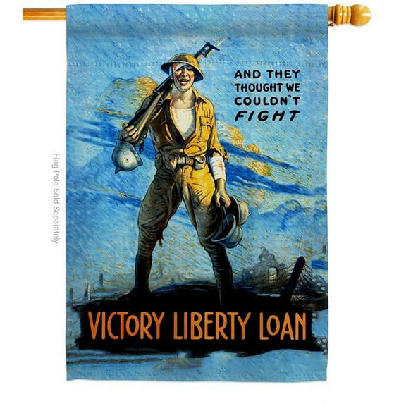 US Brotherhood H183023-BO 28 x 40 in. Victory Liberty Loan House Flag with Armed Forces Navy Double-Sided Decorative Vertical Flags Decoration Banner Garden Yard Gift